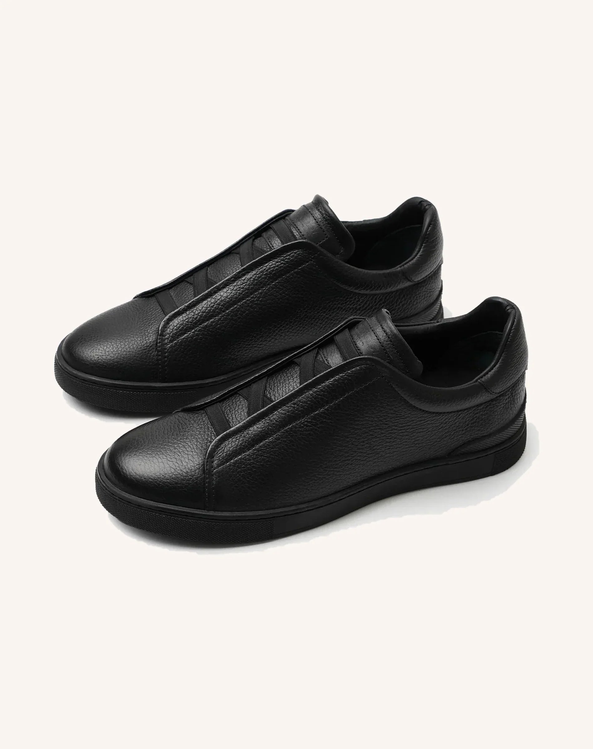 Men Goatskin Leather Slip On Low Top Sneakers